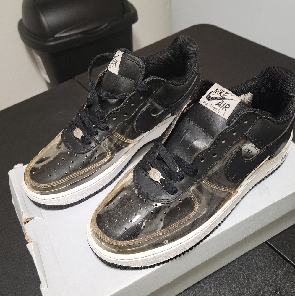 Clear Nike Air Force ones